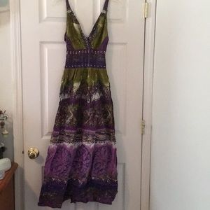 Purple and Green Patterned Sundress